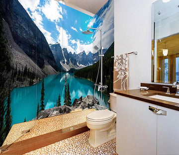 3D Snow Mountains Lake 29 Bathroom Wallpaper Wallpaper AJ Wallpaper 