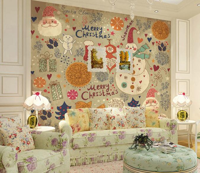 3D Snowman Pattern 067 Wallpaper AJ Wallpaper 