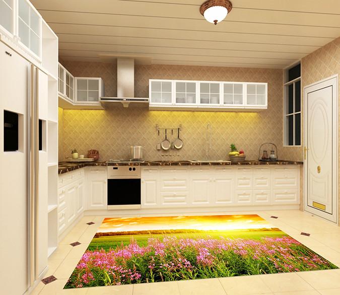 3D Grassland Flowers 512 Kitchen Mat Floor Mural Wallpaper AJ Wallpaper 
