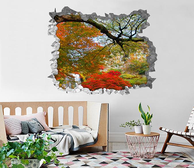 3D Pretty Colorful Trees 209 Broken Wall Murals Wallpaper AJ Wallpaper 