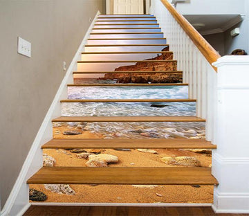 3D Sea Beach Stones 1268 Stair Risers Wallpaper AJ Wallpaper 