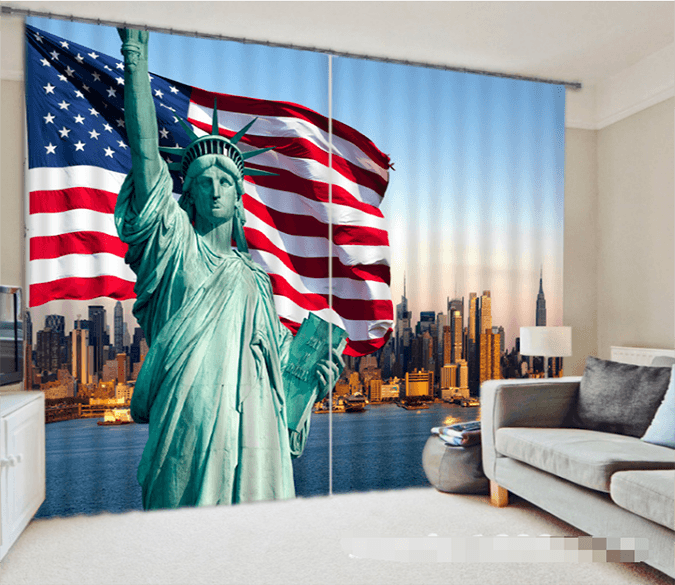 3D New York Liberty Statue 1209 Curtains Drapes Wallpaper AJ Wallpaper 