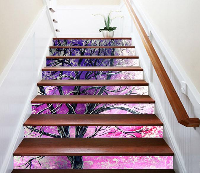 3D Pretty Tree Painting 902 Stair Risers Wallpaper AJ Wallpaper 
