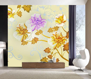Chic Colorful Flowers Wallpaper AJ Wallpaper 2 