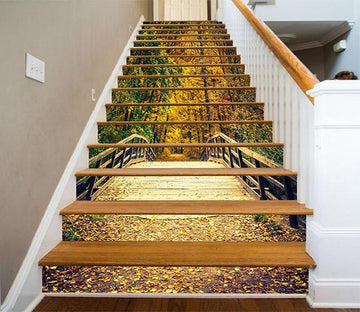 3D Forest Wooden Bridge 779 Stair Risers Wallpaper AJ Wallpaper 