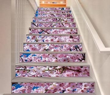 3D Pretty Peach Flowers 1107 Stair Risers Wallpaper AJ Wallpaper 