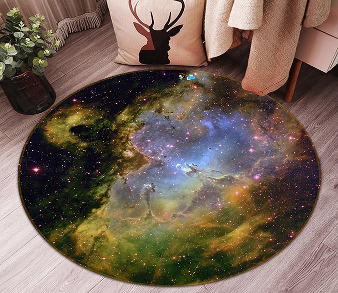 3D Cloudy Nebula 6 Round Non Slip Rug Mat Mat AJ Creativity Home 