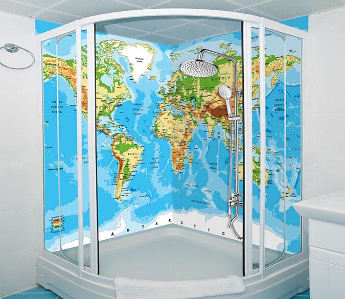 3D World Map 59 Bathroom Wallpaper Wallpaper AJ Wallpaper 