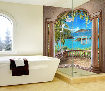 3D Corridor Sea Scenery 58 Bathroom Wallpaper Wallpaper AJ Wallpaper 