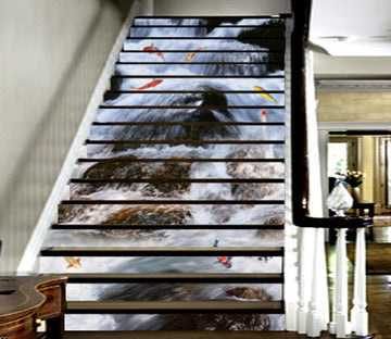 3D River Color Fishes 774 Stair Risers Wallpaper AJ Wallpaper 