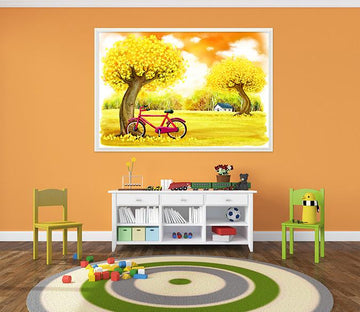 3D Red Bicycle 006 Fake Framed Print Painting Wallpaper AJ Creativity Home 