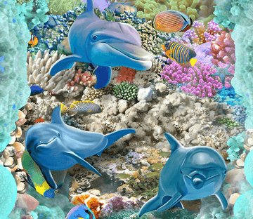 3D Dazzling Ocean Floor Mural Wallpaper AJ Wallpaper 2 