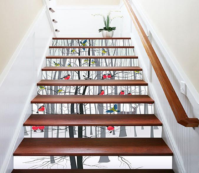 3D Bare Forest Animals 1023 Stair Risers Wallpaper AJ Wallpaper 