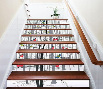 3D Bare Forest Animals 1023 Stair Risers Wallpaper AJ Wallpaper 