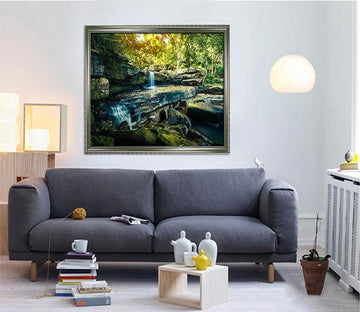3D Wood Stream 157 Fake Framed Print Painting Wallpaper AJ Creativity Home 