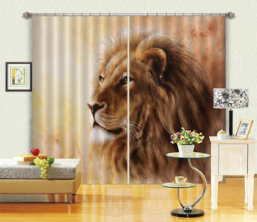 3D Lion Painting 580 Curtains Drapes Wallpaper AJ Wallpaper 