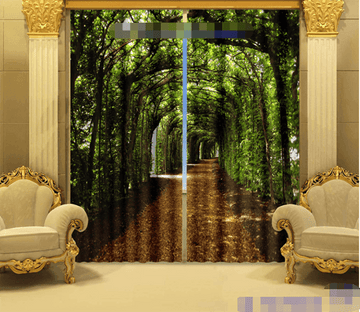 3D Trees Corridor 1150 Curtains Drapes Wallpaper AJ Wallpaper 