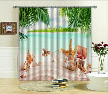 3D Pretty Beach 802 Curtains Drapes Wallpaper AJ Wallpaper 