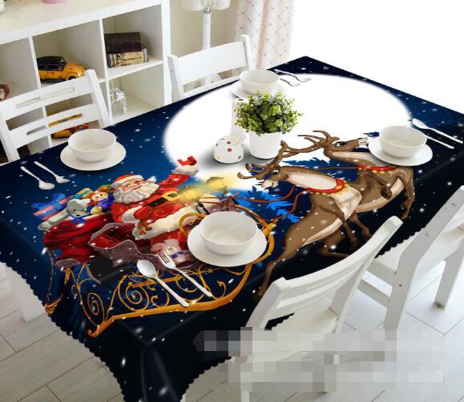 3D Santa Claus Full Moon 1365 Tablecloths Wallpaper AJ Wallpaper 