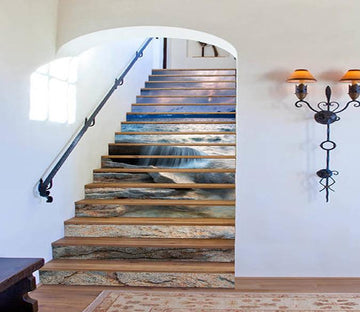 3D Lakeside Rocks 760 Stair Risers Wallpaper AJ Wallpaper 