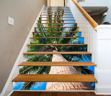 3D Tall Coconut Tree 793 Stair Risers Wallpaper AJ Wallpaper 