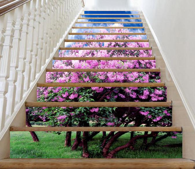 3D Beautiful Flowering Trees 5 Stair Risers Wallpaper AJ Wallpaper 