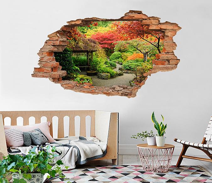 3D Beautiful Garden Scenery 194 Broken Wall Murals Wallpaper AJ Wallpaper 