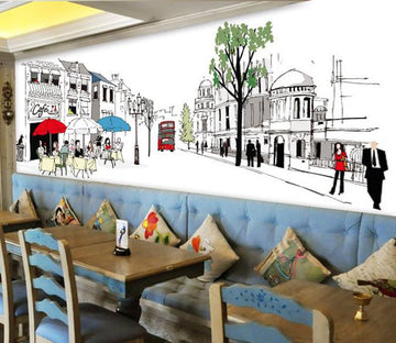 Hand-Painted City 4 Wallpaper AJ Wallpapers 