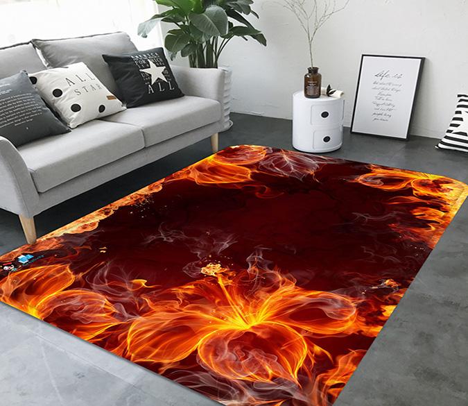 3D Flame Flowers 42 Non Slip Rug Mat Mat AJ Creativity Home 