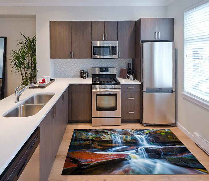 3D Rock Formation Creek 101 Kitchen Mat Floor Mural Wallpaper AJ Wallpaper 