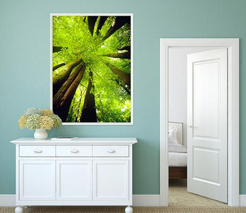 3D Green Tree 115 Fake Framed Print Painting Wallpaper AJ Creativity Home 