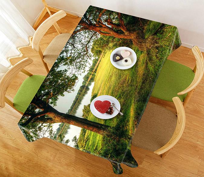 3D Lakeside Trees 836 Tablecloths Wallpaper AJ Wallpaper 