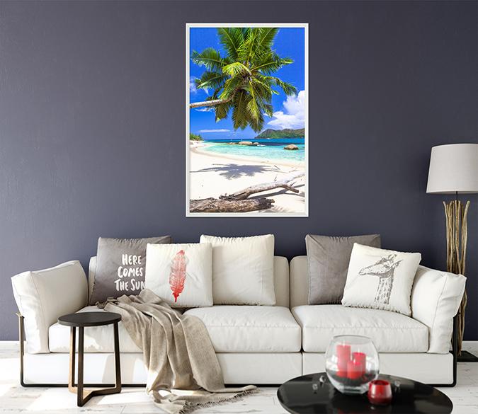 3D Coconut Tree 032 Fake Framed Print Painting Wallpaper AJ Creativity Home 
