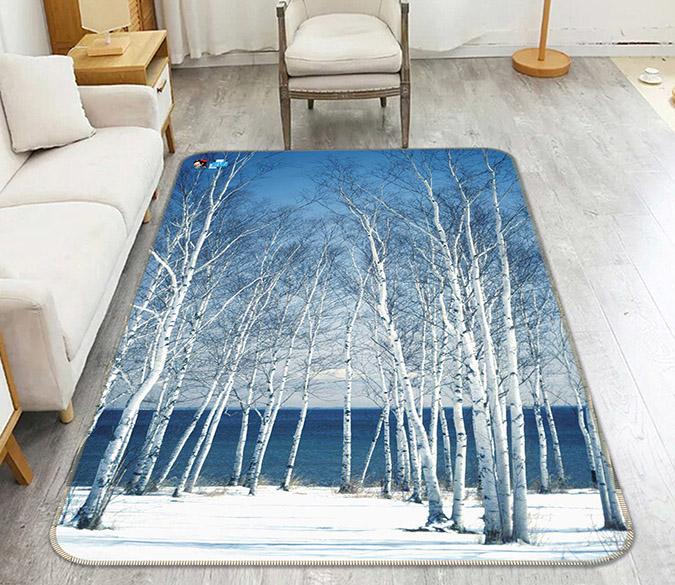 3D Seaside Bare Trees 147 Non Slip Rug Mat Mat AJ Creativity Home 