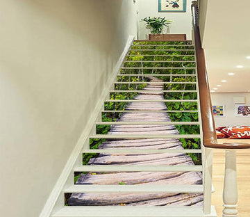 3D Forest Wood Path 1439 Stair Risers Wallpaper AJ Wallpaper 