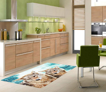 3D Snow And Wolves 540 Kitchen Mat Floor Mural Wallpaper AJ Wallpaper 