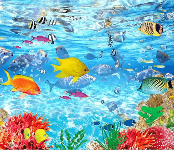 3D Colored Sea Floor Mural Wallpaper AJ Wallpaper 2 