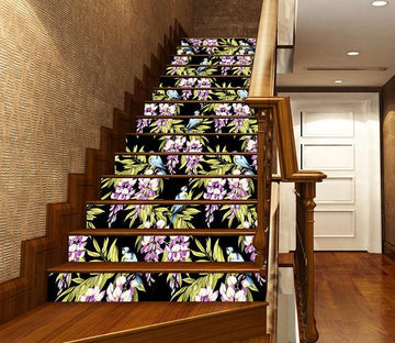 3D Flowers Leaves Birds 1455 Stair Risers Wallpaper AJ Wallpaper 