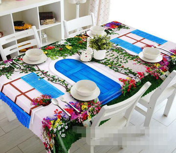 3D House Courtyard Flowers 1300 Tablecloths Wallpaper AJ Wallpaper 