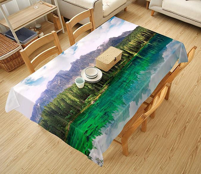 3D Mountain Forest Lake 722 Tablecloths Wallpaper AJ Wallpaper 