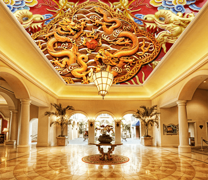 Golden Dragon Pattern 141 Wallpaper AJ Wallpaper 