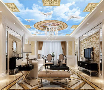 Circle Pattern Pigeon 040 Wallpaper AJ Wallpaper 