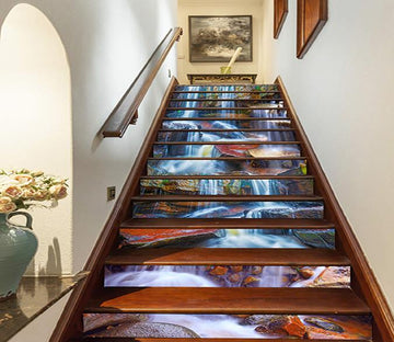 3D Color Rocks Streams 415 Stair Risers Wallpaper AJ Wallpaper 