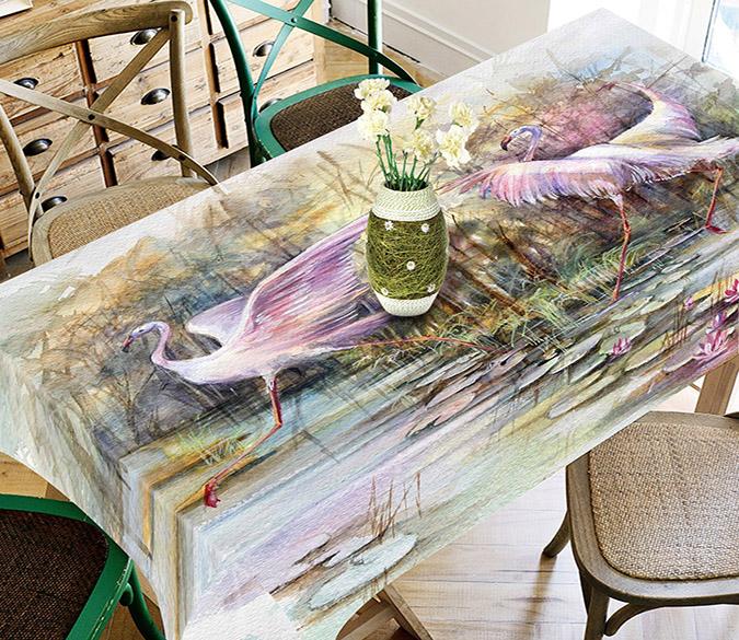 3D Lake Cranes 771 Tablecloths Wallpaper AJ Wallpaper 