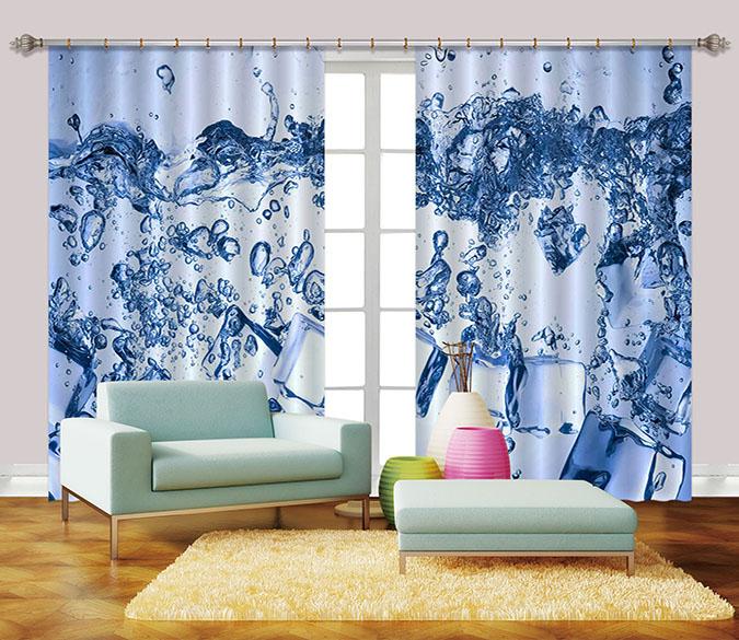3D Ice Cubes 2281 Curtains Drapes Wallpaper AJ Wallpaper 