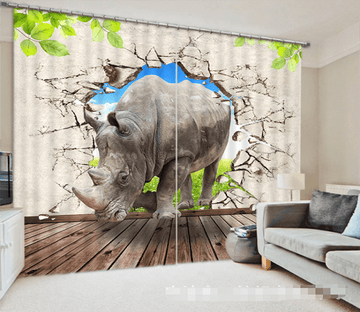 3D Rhinoceros 1301 Curtains Drapes Wallpaper AJ Wallpaper 