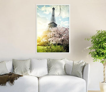 3D Tower Side Flowers 038 Fake Framed Print Painting Wallpaper AJ Creativity Home 