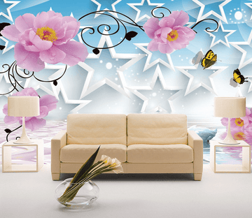 Stars And Flowers Wallpaper AJ Wallpaper 