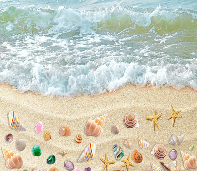 3D Colored Beach Floor Mural Wallpaper AJ Wallpaper 2 
