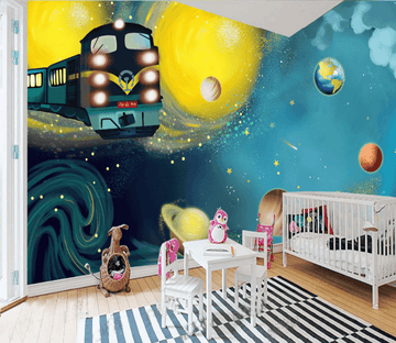 3D Space Running Train Wallpaper AJ Wallpaper 